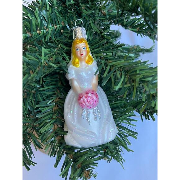 Old World Christmas Ornament Blond Bride - Picture 4 of 5